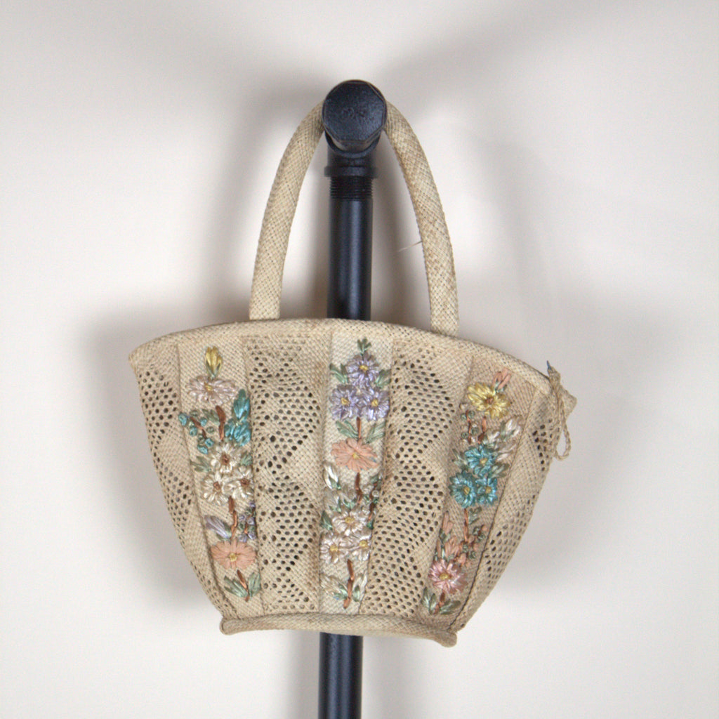 Straw Flower Detail Bag