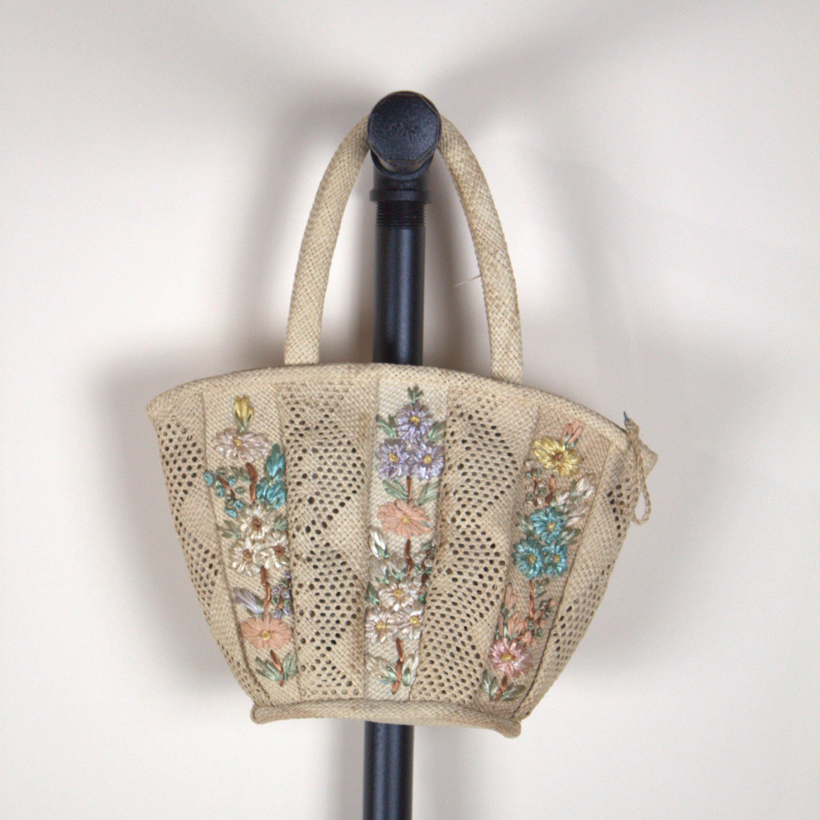 Straw Flower Detail Bag