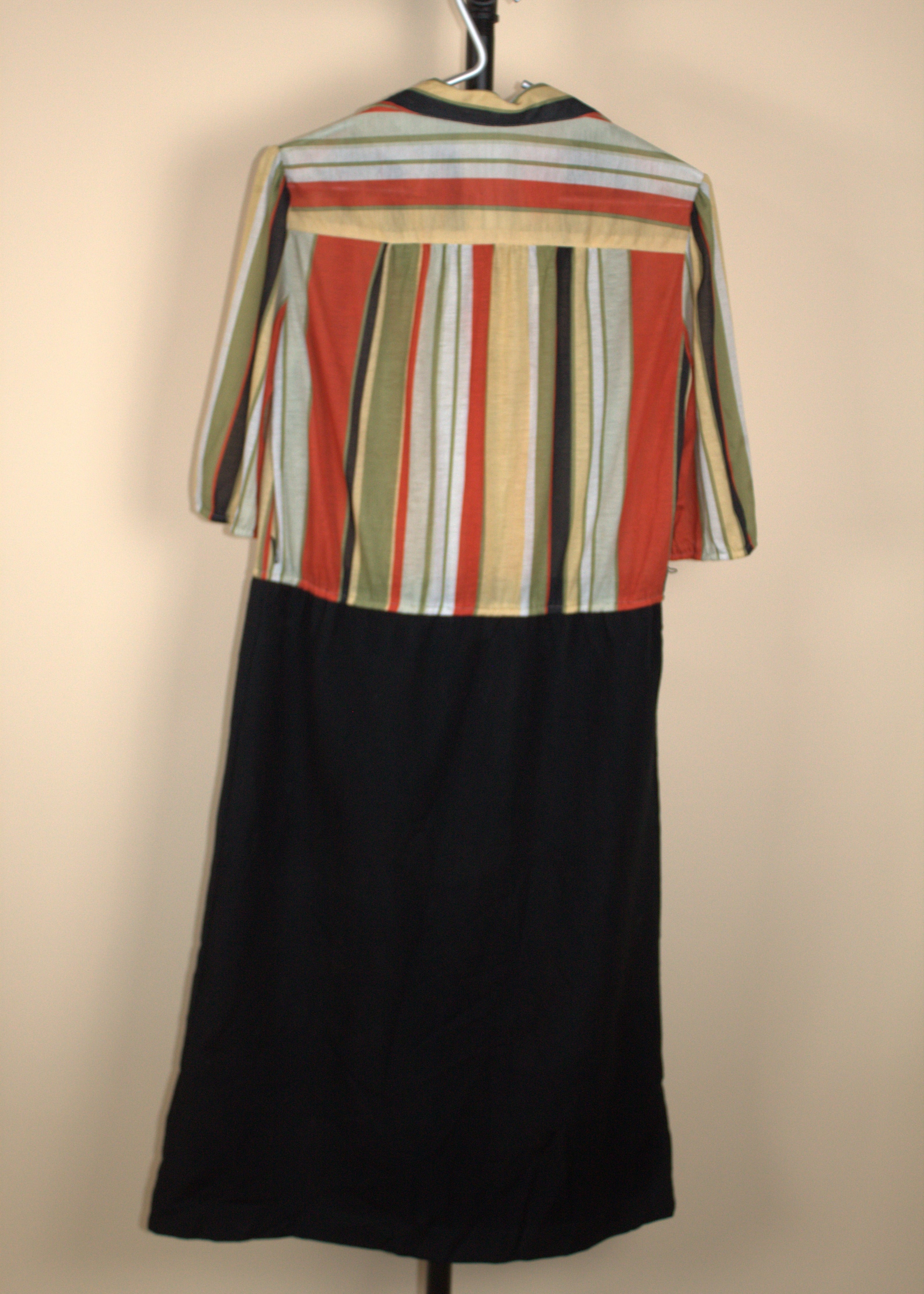 Striped and Black Dress