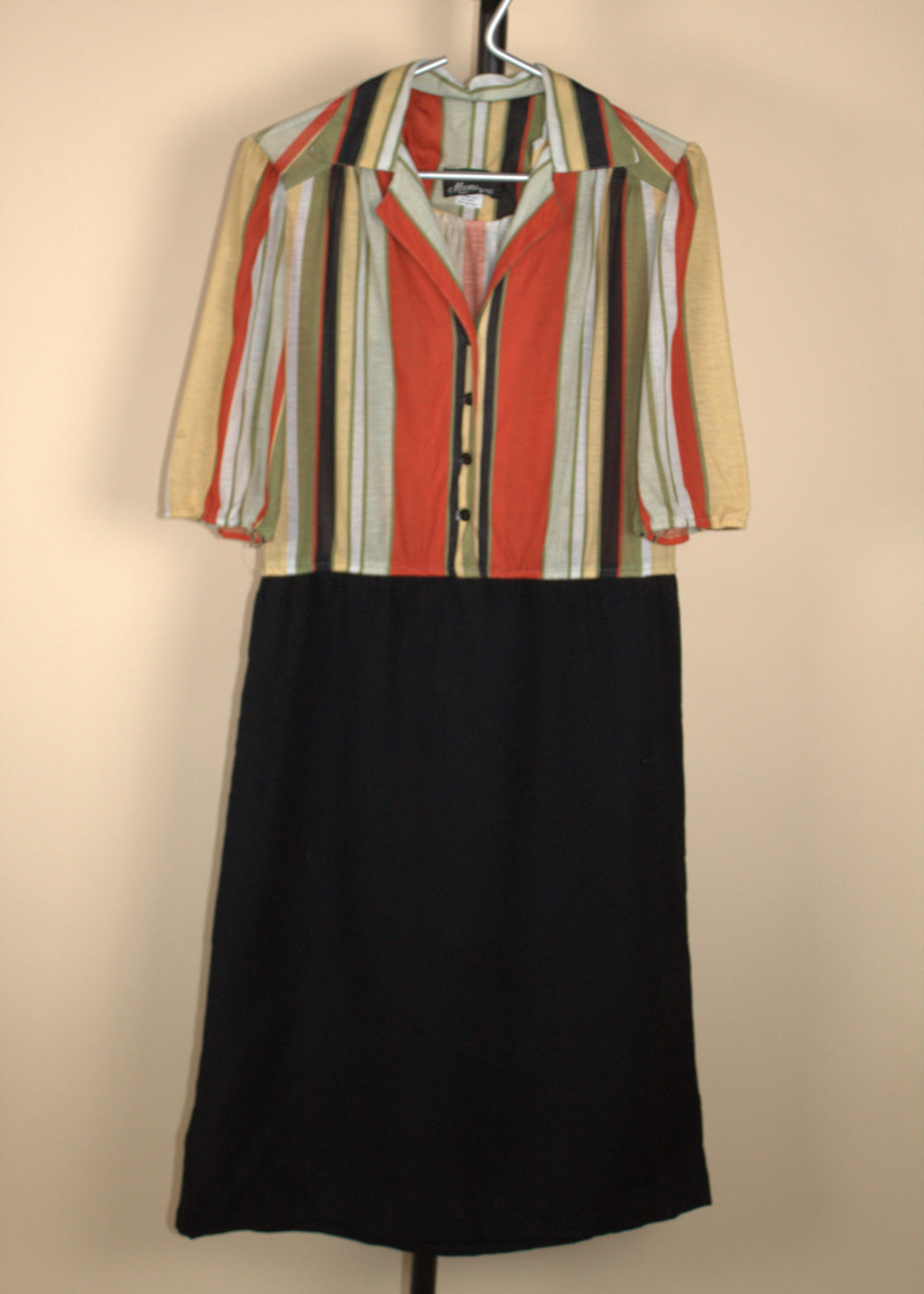 Striped and Black Dress