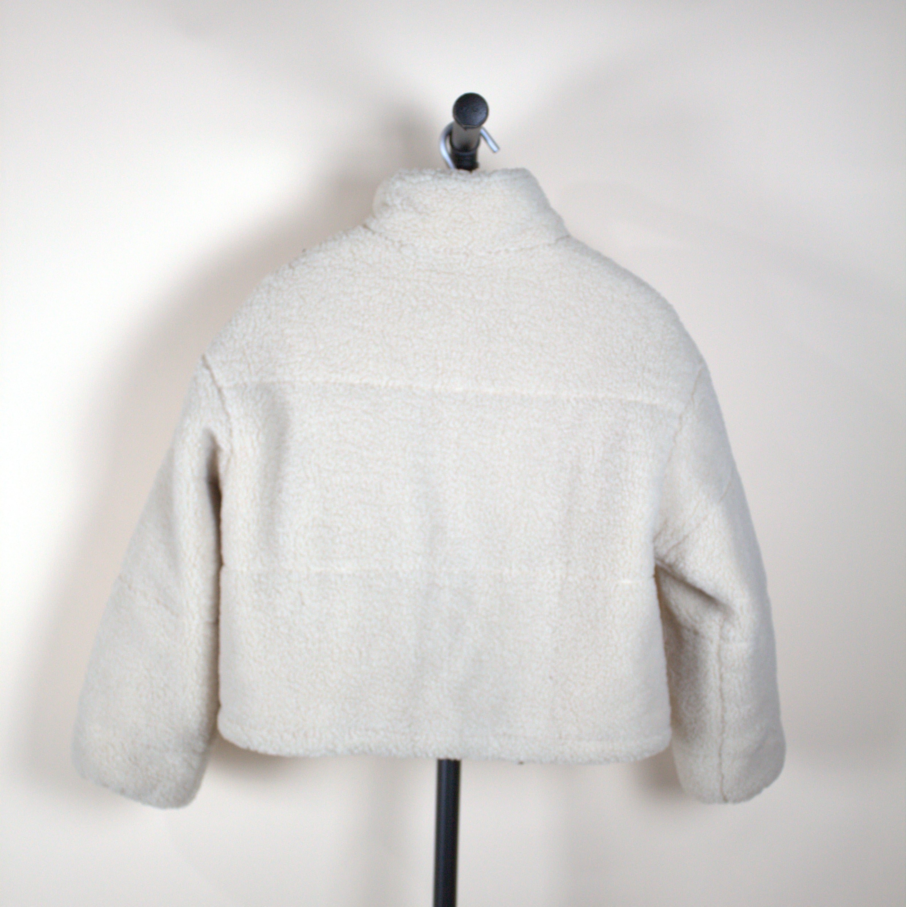 Lush White Cropped Sherpa Jacket