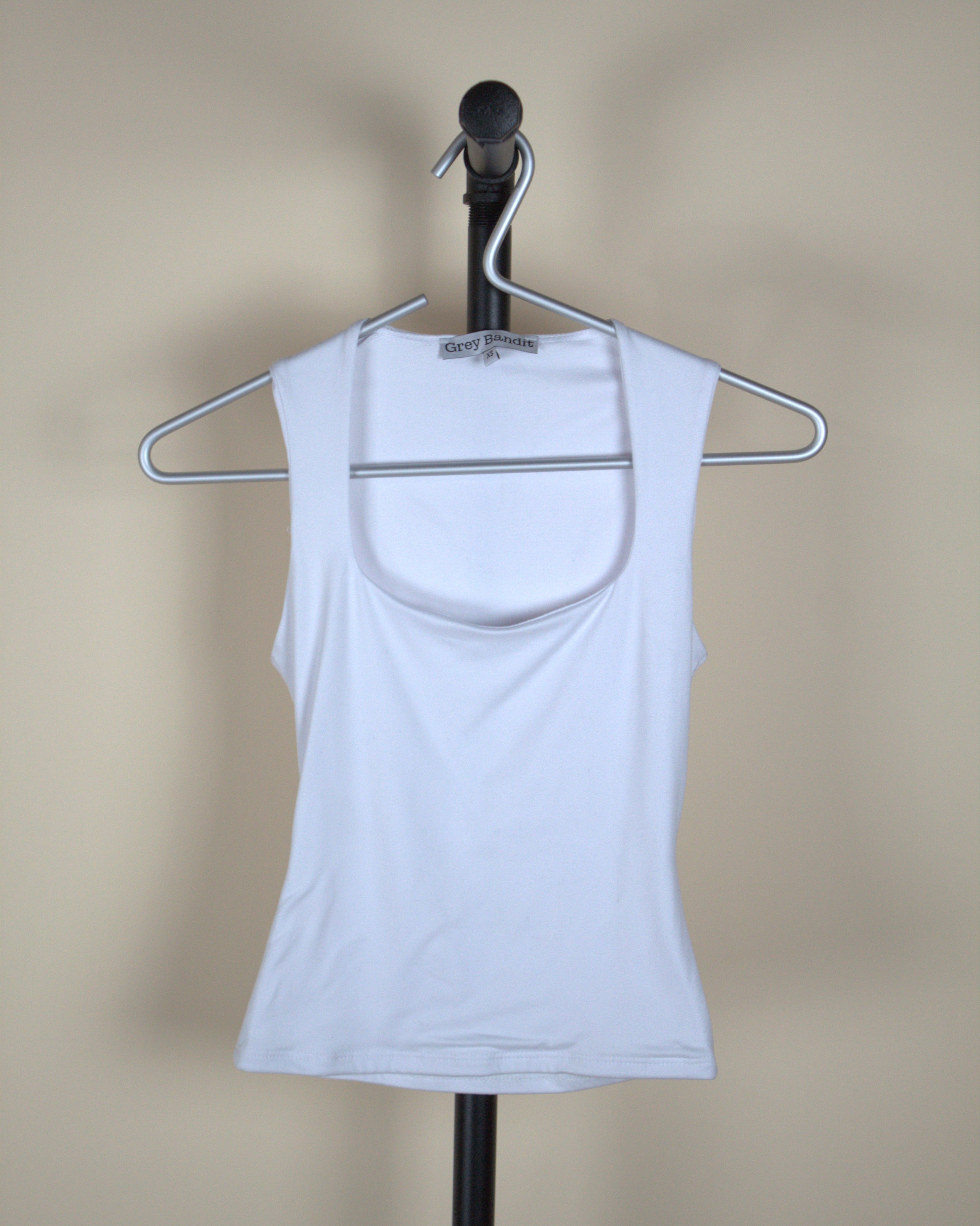 Grey Bandit White Tank Top
