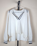 Gentle Fawn White V Neck Sweater
